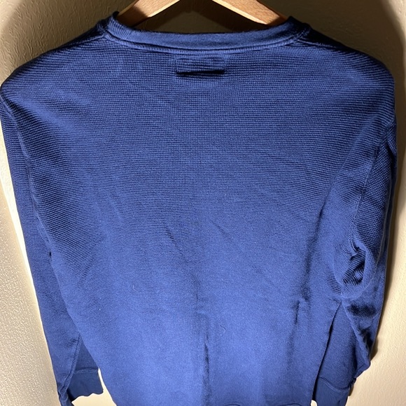 Polo Ralph Lauren Men’s LS Crewneck Waffle Knit Shirt Color Blue Size Medium - Picture 4 of 4